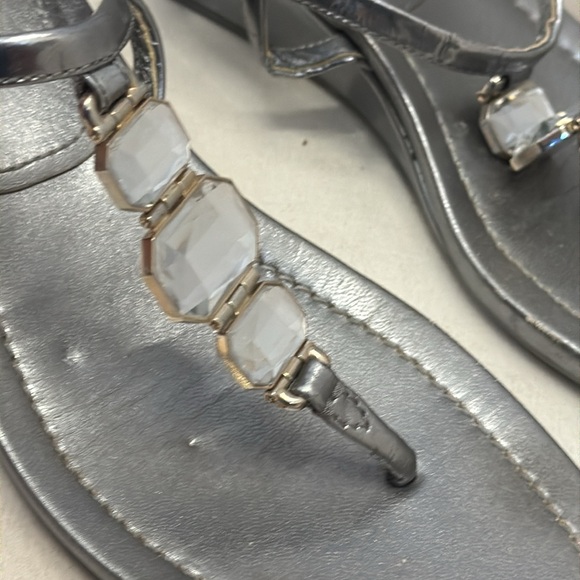 Prada Silver Flats w/ Gem Detail - Picture 2 of 4